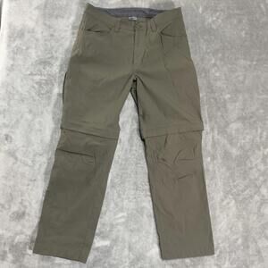 Eddie Bauer Tech Convertible Pants Mens 34x30 Green Olive Lightweight Outdoors